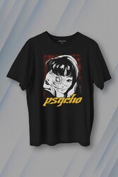 Psyco Manga Gothic Dark Baskılı Tişört Unisex T-Shirt - Thumbnail