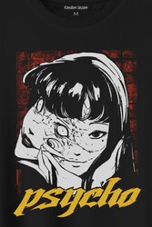 Psyco Manga Gothic Dark Baskılı Tişört Unisex T-Shirt - Thumbnail