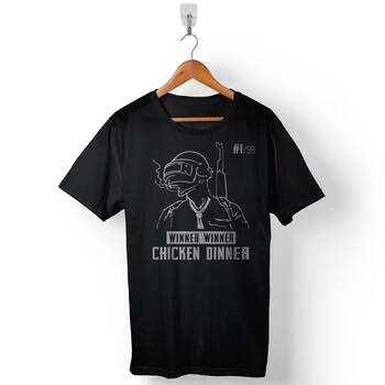 Pubg Pub G Winner Chicken Dinner Baskılı Tişört Unisex T-Shirt