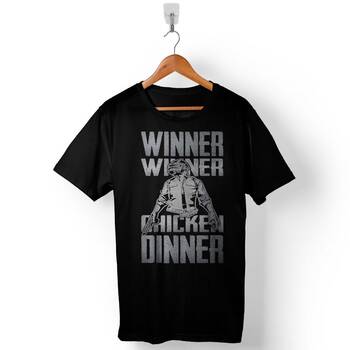 Pubg Pub G Winner Chicken Dinner Baskılı Tişört Unisex T-Shirt