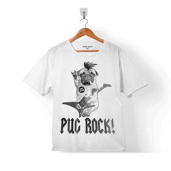 PUG ROCK PUGS DEAD METAL MUSIC KÖPEK 2 ÇOCUK TİŞÖRT