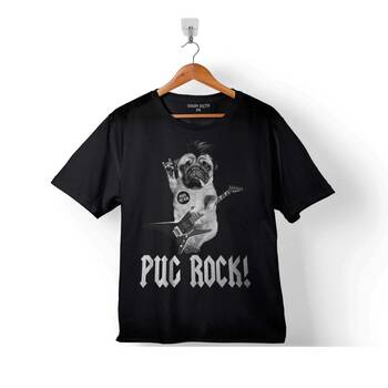 PUG ROCK PUGS DEAD METAL MUSIC KÖPEK 2 ÇOCUK TİŞÖRT