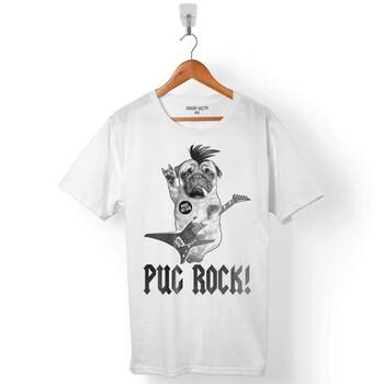 PUG ROCK PUGS DEAD METAL MUSIC KÖPEK ERKEK TİŞÖRT