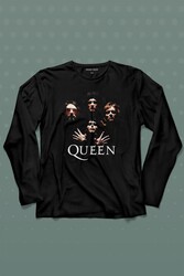 Queen English Rock MusicGroup Freddie Mercury Uzun Kollu Tişört Baskılı T-Shirt - Thumbnail