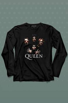 Queen English Rock MusicGroup Freddie Mercury Uzun Kollu Tişört Baskılı T-Shirt