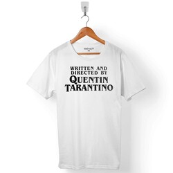 Beyaz Renk Tişört Quentin Tarantino Sinema Film Yönetmen Baskılı Unisex T-Shirt - Thumbnail