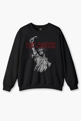 Rage Against the Machine RATM Siyah Sweatshirt Music Rock Metal Müzik Baskılı Sweat - Thumbnail