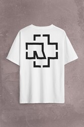 Rammstein Till Lindemann Logo Sırt Ön Baskılı Oversize Tişört Unisex T-Shirt - Thumbnail