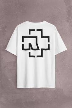 Rammstein Till Lindemann Logo Sırt Ön Baskılı Oversize Tişört Unisex T-Shirt