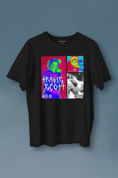 Rap Music Trap Müzik Sokak Hiphop Travis Scott Baskılı Tişört Unisex T-Shirt