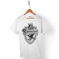 Beyaz Regular T-shirt Ravenclaw Hogwarts Baskılı Unisex Tişört - Thumbnail