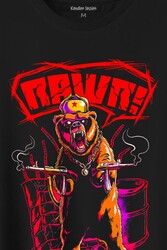 Rawr Bear Neo Kızıl Ayı Sosyalist Animal Baskılı Tişört Unisex T-Shirt - Thumbnail