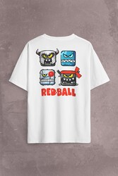 Red Ball 4 Crazy Kırmızı Top Redball Sırt Ön Baskılı Oversize Tişört Unisex T-Shirt - Thumbnail