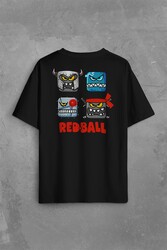 Red Ball 4 Crazy Kırmızı Top Redball Sırt Ön Baskılı Oversize Tişört Unisex T-Shirt - Thumbnail