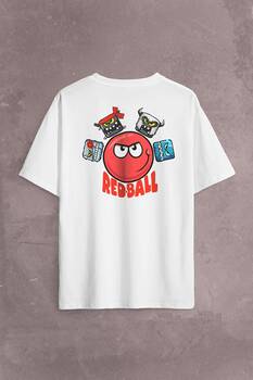 Red Ball 4 Redball Kırmızı Top Crazy Sırt Ön Baskılı Oversize Tişört Unisex T-Shirt