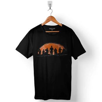 Red Dead Redemption Online Oyun Silüet Logo Baskılı Tişört Unisex T-Shirt