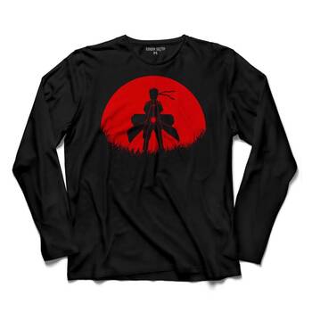 RED MOON NARUTO SILHOUETTE SPY ANIME MANGA UZUN KOLLU TİŞÖRT