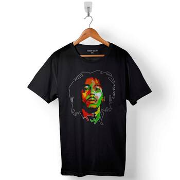 Reggae Bob Marley Müzik KrAli Baskılı Tişört Unisex T-Shirt