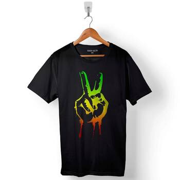 Reggae Özgürlük İşareti Rasta Iı Tımeline Baskılı Tişört Unisex T-Shirt