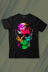 Rengarenk Kafatası Skull Head Gökkuşağı Renkleri Baskılı Tişört Çocuk T-shirt - Thumbnail