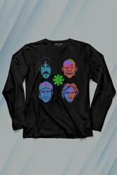 Rhcp Red Hot Chilli Peppers Faces Çizim Yüz Logo Flea Uzun Kollu Tişört Baskılı T-Shirt - Thumbnail