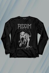 Riddim Dinazor T-Rex Metal Rock Dinosaurs Gothic Uzun Kollu Tişört Baskılı T-Shirt - Thumbnail