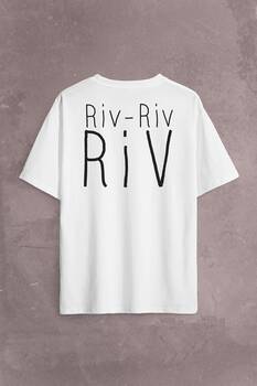 Riv Riv Riv Rivrivriv Rivriv Kemençe Horon Karadeniz Sırt Ön Baskılı Oversize Tişört Unisex T-Shirt