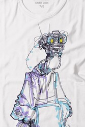 Robot Head Si-fi Bilimkurgu Baskılı Tişört Çocuk T-shirt - Thumbnail