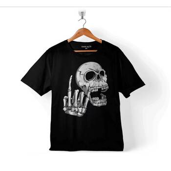 Rock Fear You Skull Kuru Kafa İskelet Baskılı Tişört Çocuk T-shirt