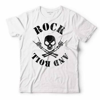 ROCKN ROLL SYMBOL ROCK İŞARETİ KURU KAFA SKULL ÇOCUK TİŞÖRT