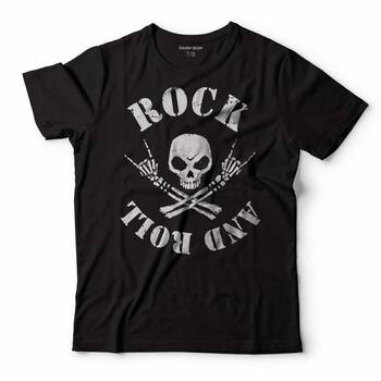 ROCKN ROLL SYMBOL ROCK İŞARETİ KURU KAFA SKULL ÇOCUK TİŞÖRT