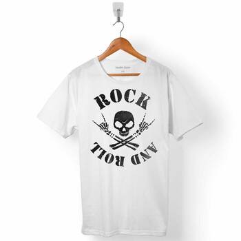 ROCKN ROLL SYMBOL ROCK İŞARETİ KURU KAFA SKULL ERKEK TİŞÖRT