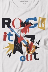 Rockstar Rock It Out Guitar Gitarist Baskılı Tişört Çocuk T-shirt - Thumbnail