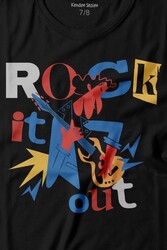 Rockstar Rock It Out Guitar Gitarist Baskılı Tişört Çocuk T-shirt - Thumbnail