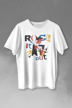 Rockstar Rock It Out Guitar Gitarist Baskılı Tişört Unisex T-shirt