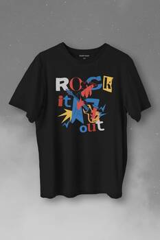 Rockstar Rock It Out Guitar Gitarist Baskılı Tişört Unisex T-Shirt