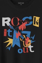 Rockstar Rock It Out Guitar Gitarist Baskılı Tişört Unisex T-Shirt - Thumbnail