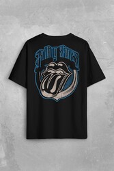 Rolling Stones Rock Retro 70S 80S Music Sırt Ön Baskılı Oversize Tişört Unisex T-Shirt - Thumbnail