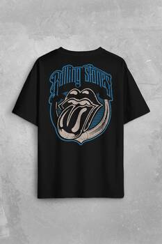 Rolling Stones Rock Retro 70S 80S Music Sırt Ön Baskılı Oversize Tişört Unisex T-Shirt