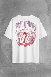 Rolling Stones Rock Retro 70S 80S Music Sırt Ön Baskılı Oversize Tişört Unisex T-Shirt - Thumbnail