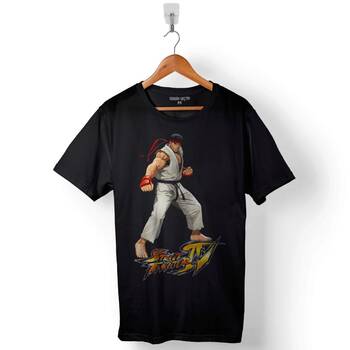 Ryu Street Fighter Sokak Dövüşü Baskılı Tişört Unisex T-Shirt