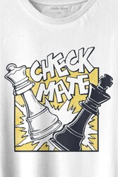 Şah Mat Satranç Check Mate Chess Kral Kraliçe Gambit Baskılı Tişört Unisex T-shirt - Thumbnail