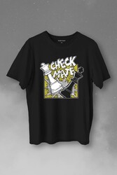 Şah Mat Satranç Check Mate Chess Kral Kraliçe Gambit Baskılı Tişört Unisex T-Shirt - Thumbnail