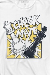 Şah Mat Satranç Check Mate Chess Kral Kraliçe Gambit Uzun Kollu Tişört Baskılı T-Shirt - Thumbnail