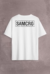 Samcro Sons Of Anarchy Anarşi Dizi Film Motosiklet Sırt Ön Baskılı Oversize Tişört Unisex T-Shirt - Thumbnail