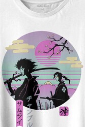 Samurai Chillhop Samuray Japonca Chill Baskılı Tişört Unisex T-shirt - Thumbnail