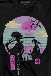 Samurai Chillhop Samuray Japonca Chill Uzun Kollu Tişört Baskılı T-Shirt - Thumbnail