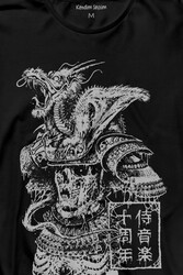 Samurai Japanese Samuray Japonca Street Wear Urban Uzun Kollu Tişört Baskılı T-Shirt - Thumbnail