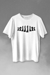 Satranç Taşları Takımı Şah Vezir Fil Kale Santranç Baskılı Tişört Unisex T-shirt - Thumbnail