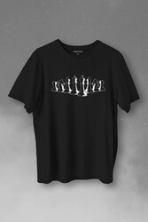 Satranç Taşları Takımı Şah Vezir Fil Kale Santranç Baskılı Tişört Unisex T-Shirt - Thumbnail